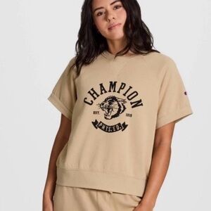NEW Champion Tan Graphic Short Sleeve Top